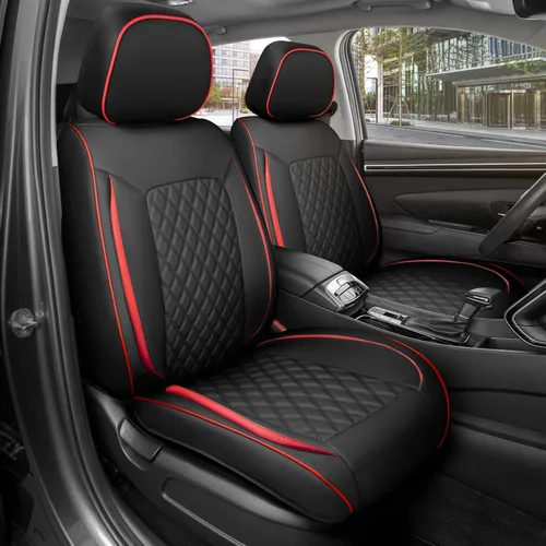 Vista 29 de MotorBox Meridian Series - Fundas de asiento de piel napa, fundas clásicas de asiento delantero, de piel sintética de alta calidad, color beige