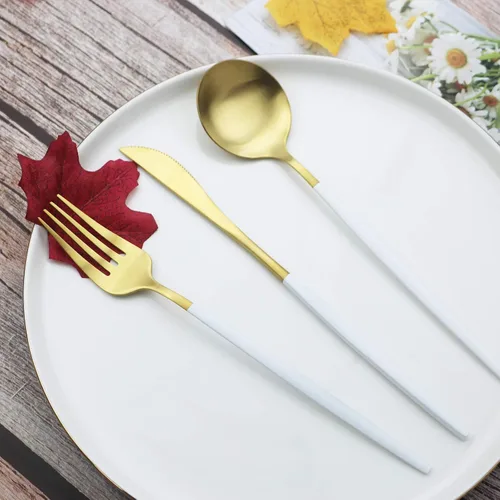 Vista 2 de JASHII Juego de cubiertos de acero inoxidable de 24 piezas, juego de cubiertos de servicio para 6, utensilios para cocina, aptos para lavavajillas