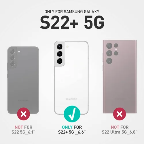 Vista 2 de i-Blason Funda para Samsung Galaxy S22 Plus con protector de pantalla integrado, resistente a los arañazos, delgada y elegante funda protectora