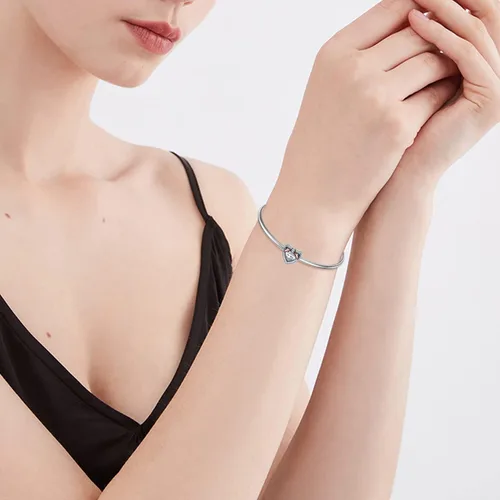 Vista 3 de LONAGO Abalorio de plata de ley 925 con diseño de mariposa y pavo real para mujer