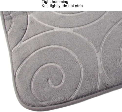 Vista 4 de Juego de 3 tapetes de baño, tapetes con relieve para tapa de inodoro, tapete antideslizante absorbente lateral para baño, baño (gris)