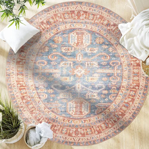 Vista 196 de GLN Rugs Traditional Collection - Alfombra de felpilla lavable a máquina, tradicional lavable, antideslizante, alfombra de felpilla de pelo corto