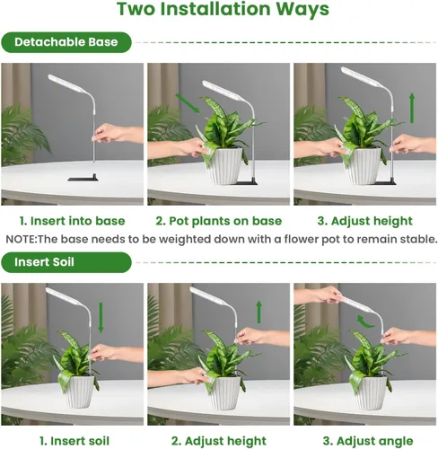 Vista 2 de Wolezek Luces de Crecimiento para Plantas de Interior, Luz de Crecimiento de Plantas de 52 LEDs de Espectro Completo con Base, Lámpara