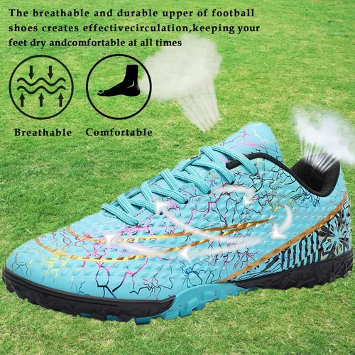 Vista 4 de WINGFAI Zapatos de fútbol para hombre, zapatos de fútbol profesionales de alta calidad, transpirables, atléticos, para exterioresinteriores, fútbol