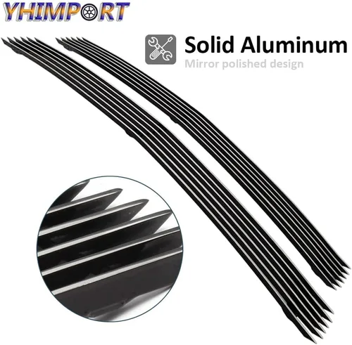Vista 4 de Parrilla frontal cromada para Chevy C K Pickup Suburban Blazer Tahoe Billet Grill Combo Al Sólido pulido (2 piezas)