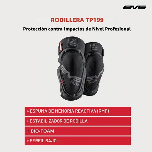Vista 2 de EVS Sports TP199 - Protector de rodilla/espinilla para montar Resistente a los impactos, ligero y flexible, con diseño de manga para mayor Blackout