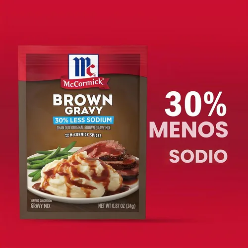 Vista 11 de McCormick - Mezcla de Brown Gravy, 30 % menos de sodio, 0.87 onzas