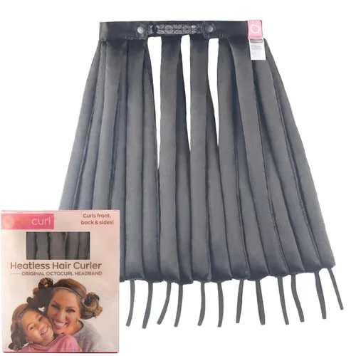 Vista 25 de Octocurl Diadema sin calor, rizadores de pelo para dormir, rizadores sin calor para cabello largo (algodón, rosa)