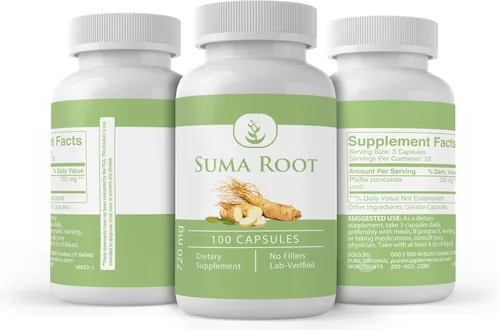Vista 4 de PURE ORIGINAL INGREDIENTS Suma Root, (100 cápsulas) siempre puro, sin aditivos ni rellenos, verificado por laboratorio (paquete de 2)