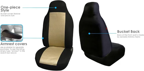 Vista 3 de Juego completo de fundas para asientos clásicas FH-FB102114. Dispensador de pañuelos para viajes en auto, apto para la mayoría de coches, camiones