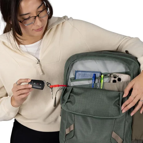 Vista 10 de Osprey Transporter 26+6 Travel Pack, Blue OS Llama azul