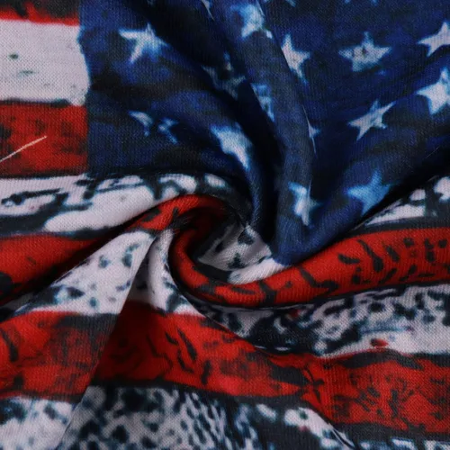 Vista 5 de Camisetas patrióticas para hombre, con estampado de estrellas y rayas de la bandera de Estados Unidos, camiseta gráfica de manga corta del 4 de julio