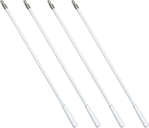 Vista 9 de Varita ciega de fibra de vidrio de 17 pulgadas con gancho de metal, repuesto de varilla de persianas verticales, varita de inclinación ciega