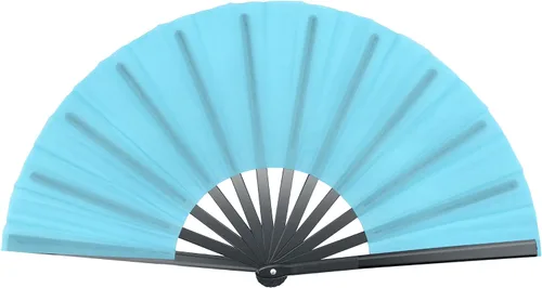 Vista 9 de Quacc Ventilador de mano plegable grande de 13 pulgadas, tela de nailon vintage, retro, gran abanico para baile de línea, festival chino de Kung Fu