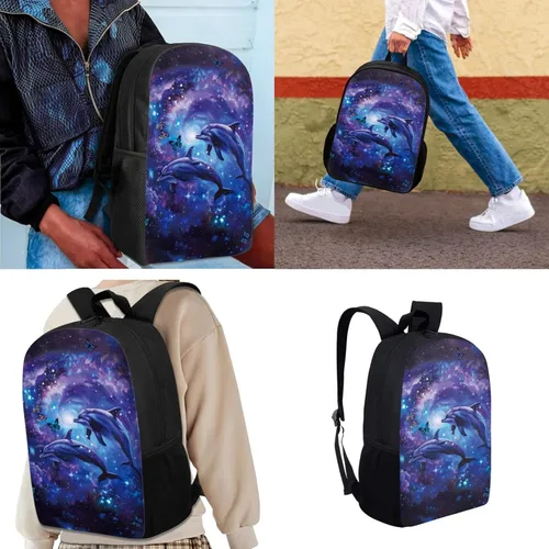 Vista 128 de HUGS IDEA Juego de 3 bolsas escolares con aislamiento térmico para el almuerzo, estuche para lápices