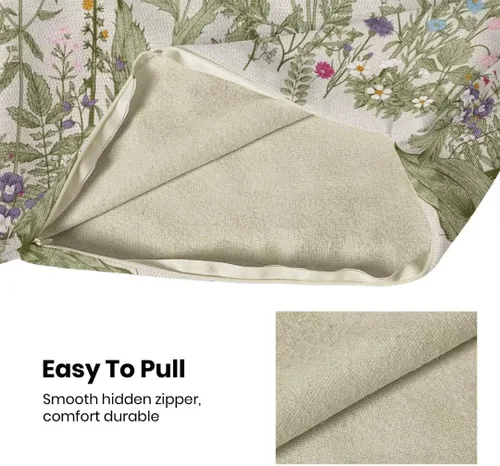Vista 5 de AEIOAE Juego de 2 fundas de almohada de flores primaverales de 16 x 16 pulgadas, fundas de almohada florales de hojas verdes salvia, hierbas