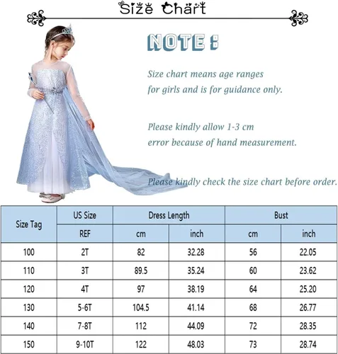 Vista 6 de Kidswant Toddler Baby Girls Luxury Princess Party Halloween Cosplay Costume Dress Up with Accessorries