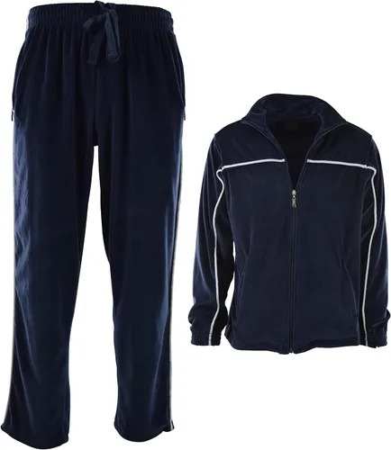 Vista 2 de ChoiceApparel Chándal de terciopelo para hombre con bolsillos con cremallera