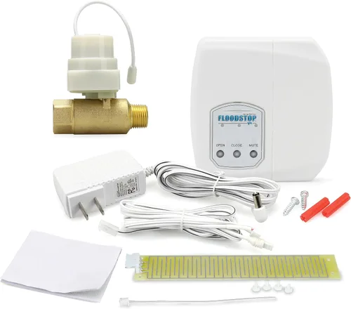 Vista 2 de Kit de detección de fugas de calentador de agua FloodStop con apagado automático del agua y alarmas visuales/audibles, 1" NPT MIP x FIP