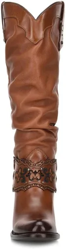 Vista 3 de Cuadra Botas vaqueras de moda para mujer, color dorado, cuero de vacuno, hechas a mano, tallas de 6 a 9.5, Marrón