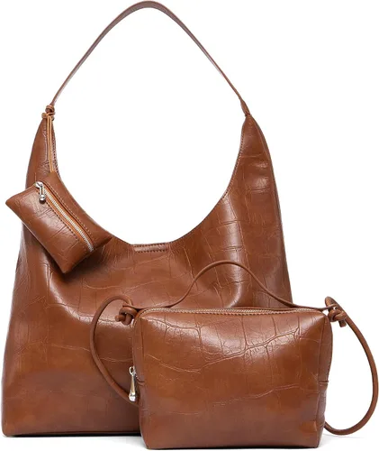 Vista 42 de NEWBELLA Bolso Hobo para mujer - Bolso de hombro y bandolera de cuero sintético, bolso de mano espacioso para el trabajo y uso diario