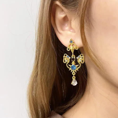 Vista 7 de Genshin Impact Dangle Earrings For Women Girl - Anime Figure Element Eye Of God Anemo Vision Earrings Venti Cosplay Jewelry For Christmas Halloween