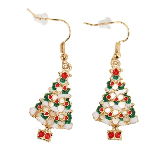 Vista 9 de Betued Christmas Earrings Necklace Set, Jewelry Set, Christmas tree pendant design Color design Alloy material resistance Light weight for Women