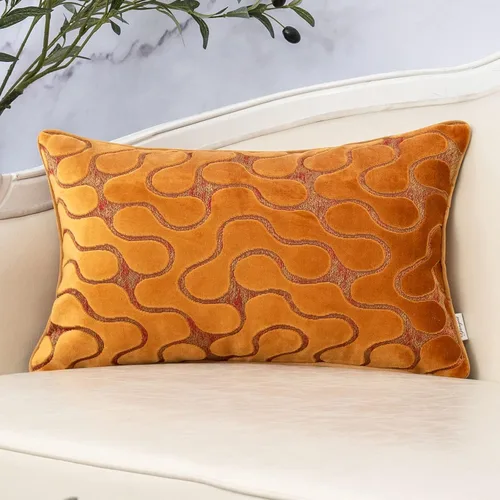 Vista 12 de Yangest Funda de Almohada Decorativa Cuadrada Beige de Terciopelo Ondulado, Funda de Cojín Moderna con Cremallera para Sofá, Sofá de Dos Plazas