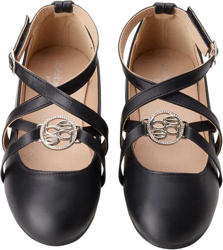 Vista 5 de bebe Zapatos de vestir para niña - Zapatos de ballet con tiras y medallón de diamantes de imitación (niña pequeñaniña grande)