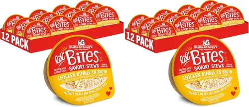 Vista 16 de Stella & Chewy's Lil Bites - Guisos salados para razas pequeñas, cena de carne de res y pollo en caldo, tazas de 2.7 onzas (paquete de 12)