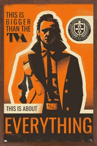 Vista 10 de Marvel Loki: Season 2 - Póster de pared de Loki Everything, 22.4 pulgadas de largo x 14.7 pulgadas de ancho, versión enmarcada de madera de granero