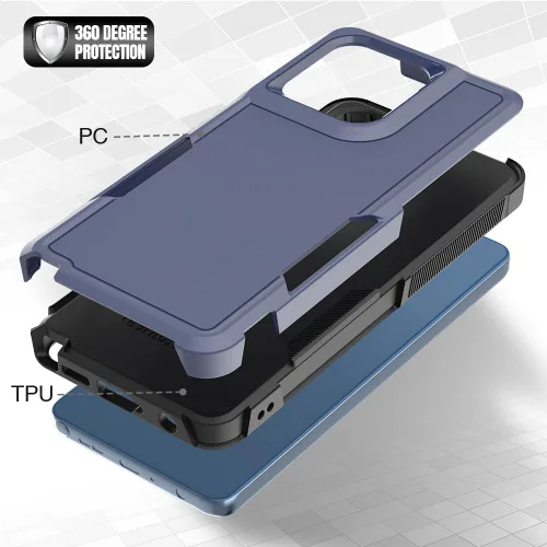 Vista 43 de Jeylly para Moto G Stylus 5G 2021 Funda con [2 Pack] Protector de Pantalla de Vidrio Templado, Protección Grado Militar Anti-Arañazos, Funda A