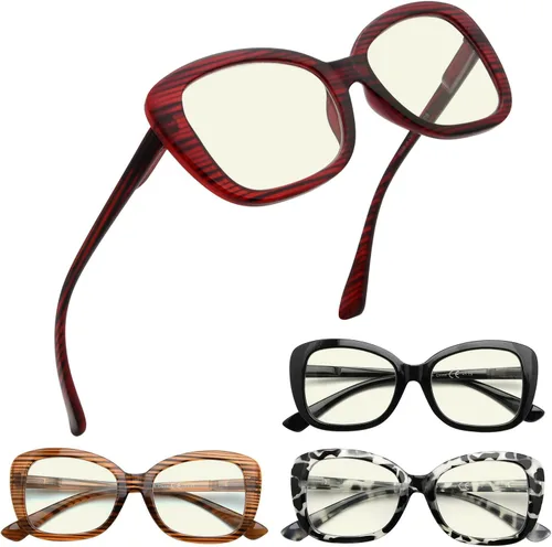 Vista 7 de Eyekepper Paquete de 4 lentes de lectura elegantes para mujeres de gran tamaño +0.50