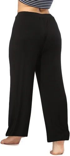 Vista 5 de ALLEGRACE Pantalones de pijama largos cómodos y elásticos para mujer, pantalones de descanso con cordón para dormir