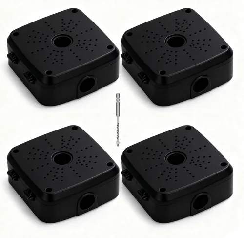 Vista 13 de Soporte universal para cámara de seguridad, soporte de caja de conexiones abatible, base de cámara IP de plástico impermeable, soporte de cable