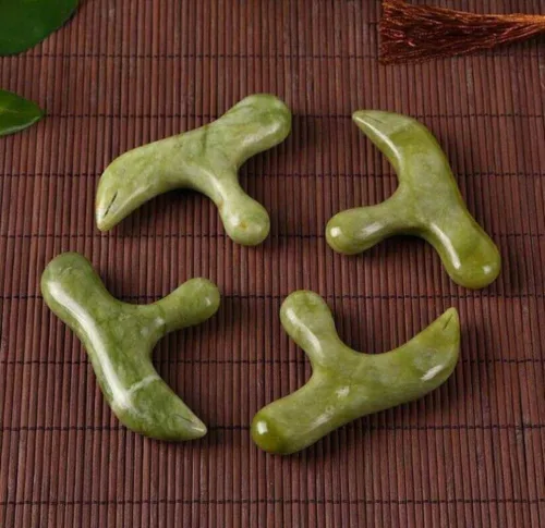Vista 3 de Jade Piedra Pies Acupoint Tool Natural Reflexology Pedicura Herramienta Masajeador de pies