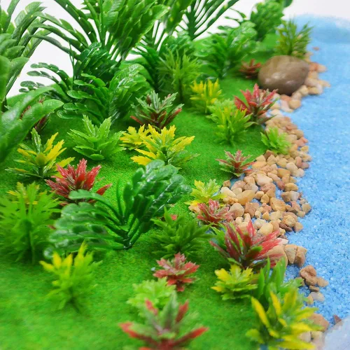 Vista 4 de 110pcs Modelo Plantas Miniatura Juguete Árboles Tren Paisaje Hada Jardín Árboles Diorama Árboles Modelo Paisaje Ferrocarril Parque Jardín Escena