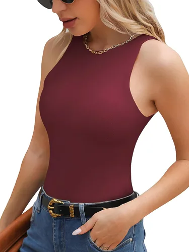 Vista 28 de Body sexy para mujer con cuello halter, body de moda sin mangas, paquete de camisetas sin mangas