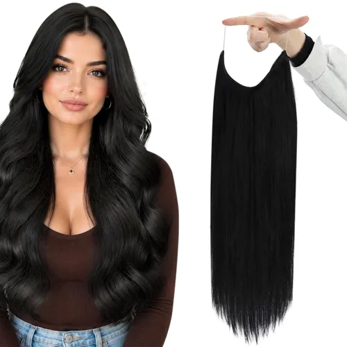 Vista 23 de Fshine - Extensiones de cabello con hilo invisible de 12 pulgadas, color rubio ceniza con reflejos de rubio decolorado, pieza de cabello humano real