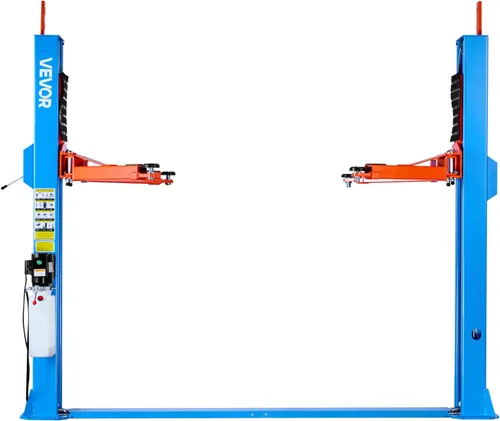 Vista 9 de VEVOR - Elevador de vehículos con dos columnas, capacidad de 12,000 libras (5443.1 kg), motor potente de 2.95HP, elevador automático de 220V