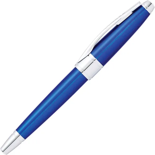 Vista 4 de Cross Apogee - Bolígrafo roller de laca azul translúcido