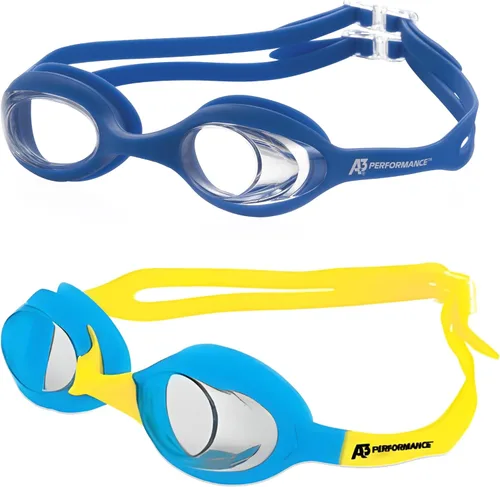 Vista 13 de A3 Flex Youth Swim Goggles 3-10 Leak-Free & Comfortable Kids Swim Goggles Easy Adjust Split Head Straps