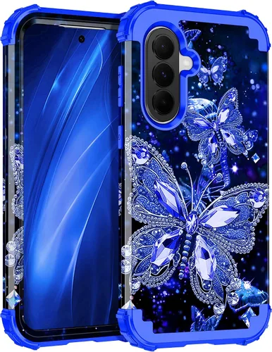 Vista 23 de Miqala Funda para Galaxy A14 5G, que brilla en la oscuridad, tres capas, resistente, a prueba de golpes, protección completa, parachoques