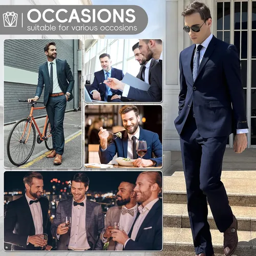 Vista 4 de Men's 2 Piece Suit Set Classic Fit Regular Big and Tall Beige