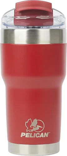 Vista 20 de Pelican Hydration Pelican Traveler™ - Vaso aislado al vacío de 22 onzas, de acero inoxidable, doble pared, con tapa doble, taza de café aislada
