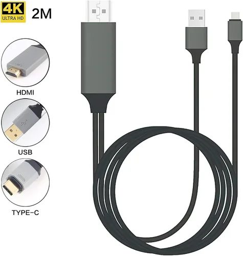 Vista 6 de PRO USB-C HDMI compatible con Your Nothing Ear 1 a 4k con puerto de alimentación, cable de 6 pies a 2160p a 60Hz, cable de 6 pies/6.6 ft