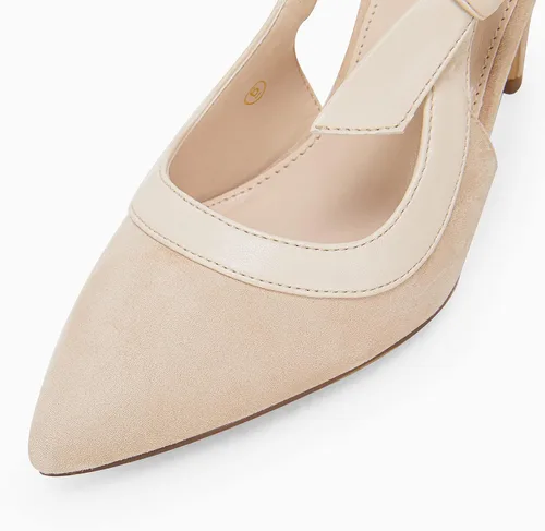 Vista 4 de Coutgo Zapatos de vestir de tacón alto con punta puntiaguda y lazo para mujer