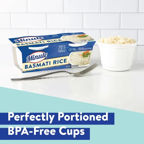 Vista 5 de Minute Arroz basmati listo para servir, tazas de arroz para microondas, tazas de 8.8 onzas (paquete de 8) Tazas de arroz para microondas de 8.8