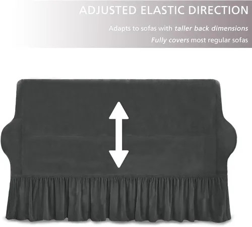 Vista 129 de NICEEC Funda para sofá biplaza, súper suave, 1 pieza, color rojo vino, elástica, universal, de elastano, para sala de estar, fácil ajuste, lavable