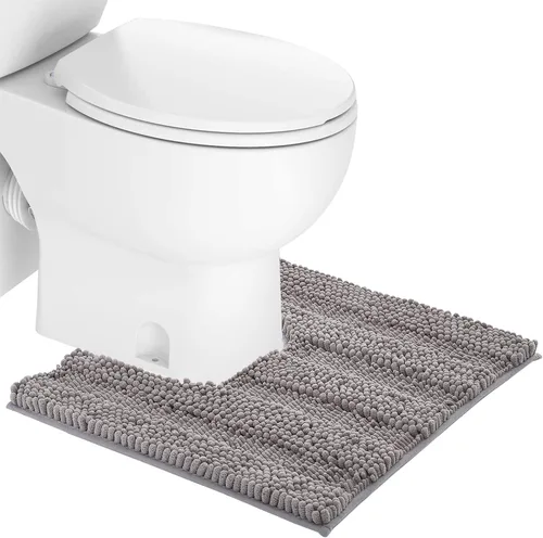Vista 50 de NICETOWN Tapete negro para baño, antideslizante, suave, absorbente de agua, tapete de bajo perfil para entrada, tapete para vestíbulo, puerta